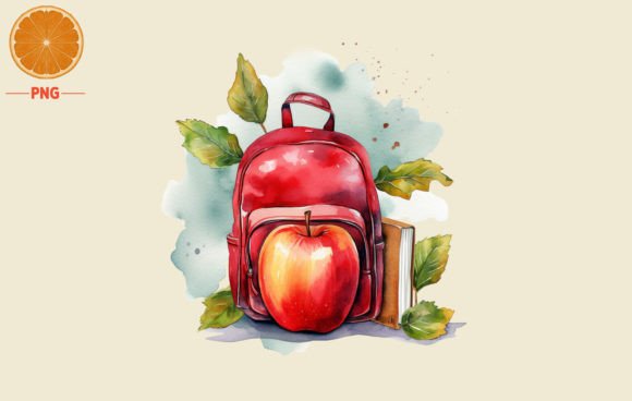 Back to School Apple Watercolor Illustrations Review
