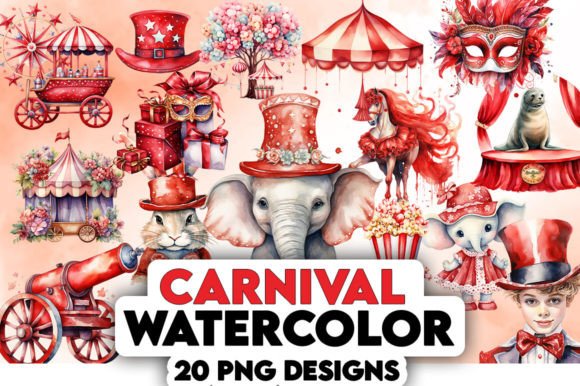 Carnival Watercolor Full Bundle: Illustrations for Branding