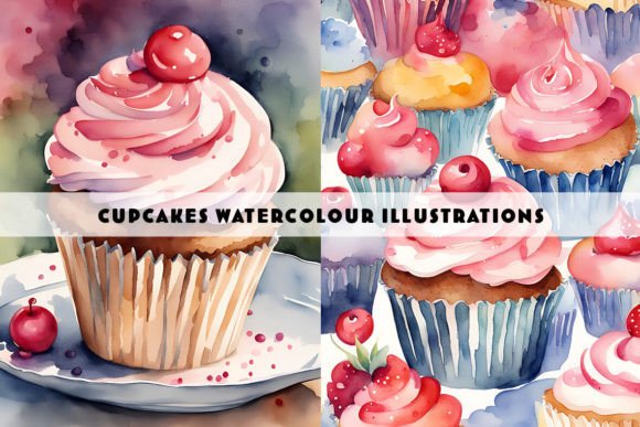 Cupcakes Watercolour Duo: Illustrations for Crafters