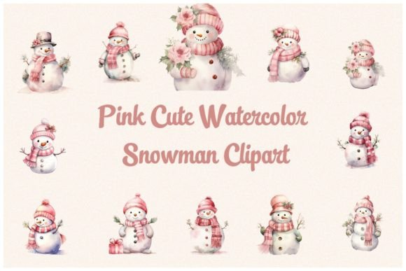 Cute Watercolor Snowman Illustrations for Editorial Design