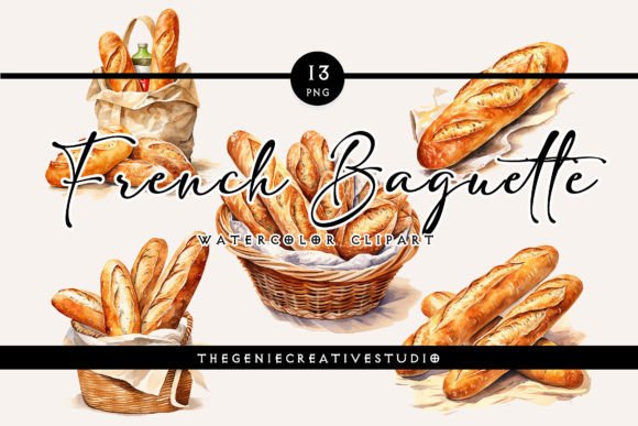 French Baguette Illustrations: Watercolor PNG Clipart Review