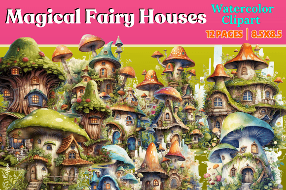 Magical Fairy Houses Illustrations for Branding