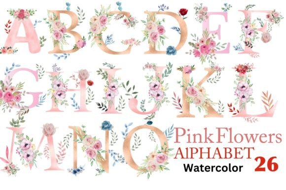 Pink Flowers Alphabet Watercolor: An Embroidery Review