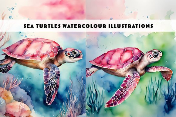 Sea Turtles Watercolour Duo: Illustrations for Branding