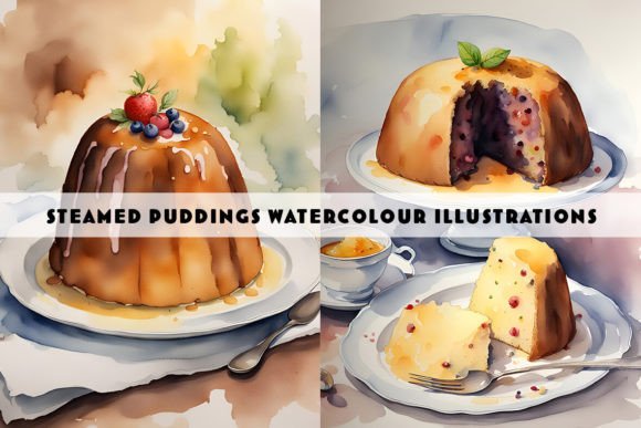 Sponge Pudding Watercolour Duo: Illustrations for Branding