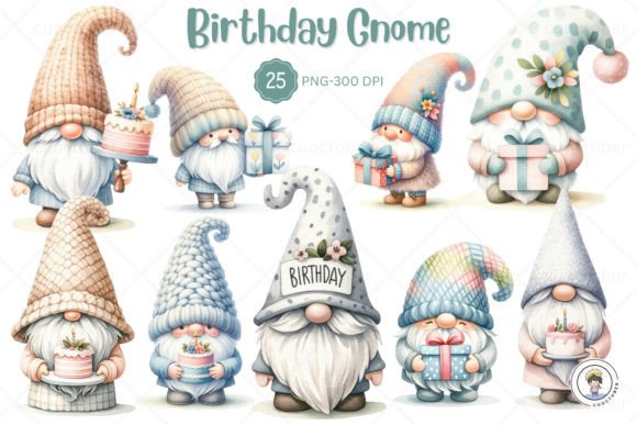 Watercolor Birthday Cute Gnome Clipart Review