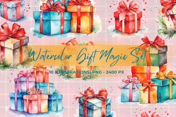 Watercolor Gift Magic Set: Illustrations for Local Brands
