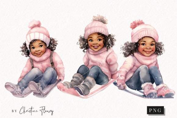 Watercolor Girl on Sled Clipart: An Embroidery Review