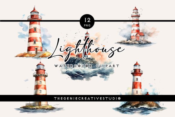 Watercolor Lighthouse PNG Clipart Illustrations Review
