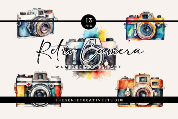 Watercolor Retro Camera PNG Clipart Illustrations Review