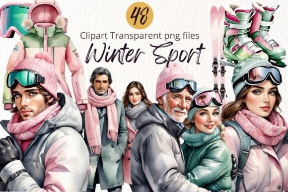 Winter Sport Watercolor PNG: Illustrations Review